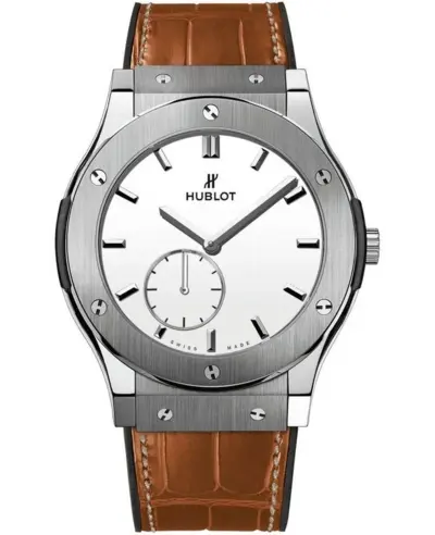 Hublot Classic Fusion Ultra Thin White Dial Brown Leather Strap Men's Watch Model 545.nx.2210.lr (white, arb10922)