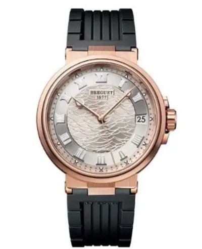Breguet Marine Automatic 40mm BR/12/5ZU - Men's Watch with Rose Gold Case & Black Rubber Strap 5517BR/12/5ZU (arb10936)