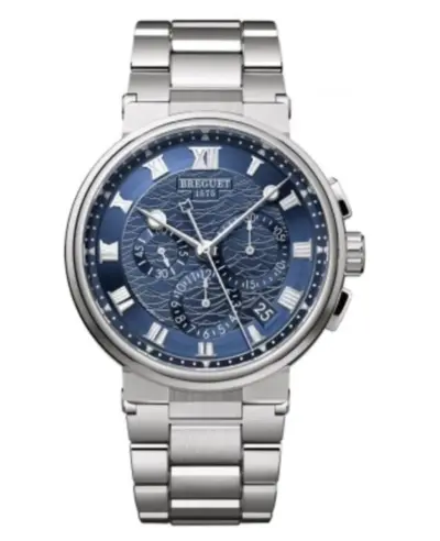 Breguet Marine Chronograph Model 5527bb/y2/bw0, Blue Dial, White Gold Bracelet (blue, arb10944)