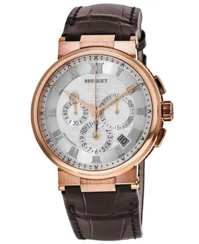 Breguet Marine Chronograph Model 5527BR/12/9WV - Silver Dial, Rose Gold Case, Automatic Movement (arb10946)