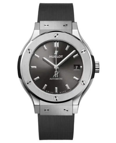 Hublot Classic Fusion Unisex Watch 38mm Racing Grey Titanium Automatic Rubber Strap - Model 565.nx.7071.rx (arb10971)