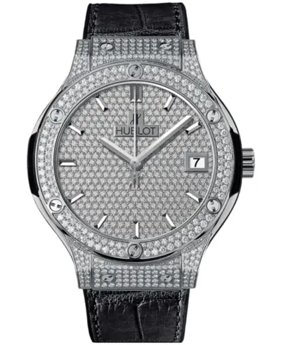 Hublot Classic Fusion Automatic 38mm Diamond Dial Titanium Leather Strap Men's Watch Model:565.nx.9010.lr.1704 (arb10975)