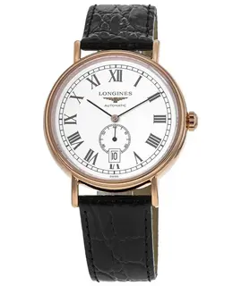 Longines Presence Automatic White Dial Black Leather Strap Men's Watch l4.905.1.11.2