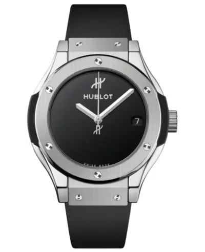 Hublot Classic Fusion 33mm Original Titanium Quartz Black Dial Rubber Strap Women's Watch Model: 581.nx.1270.rx.mdm (black, arb10992)