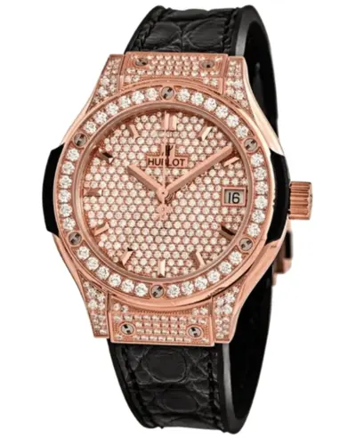 Hublot Classic Fusion 33mm Diamond Dial 18K Rose Gold Women's Watch Model:581OX9010LR 581.OX.9010.LR.1704 (arb11006)