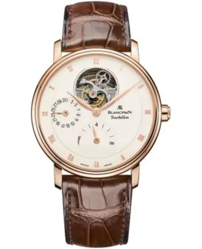 6025-3642-55B Blancpain Villeret Tourbillon 8 Day Power Reserve Men's Watch (arb11047)