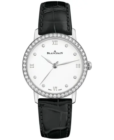 Blancpain Villeret Ultra Slim Automatic Diamond Silver Dial Women's Watch 6104-4628-55A (arb11054)