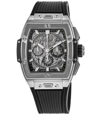 Hublot Spirit of Big Bang Chronograph Skeleton Dial Rubber Strap Men's Watch - Model 642.NX.0170.RX (arb11073)