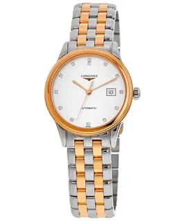 Longines Flagship Automatic White Diamond Dial Two Tone Men's Watch l4.984.3.99.7