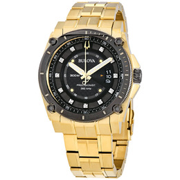 Bulova Precisionist Quartz Diamond Black Dial Mens Watch 98d156