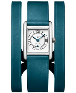 Longines DolceVita Mini Quartz L5.200.4.75.9 Silver Dial Green Leather Strap Women's Watch