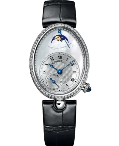 Breguet Reine de Naples Automatic Mother of Pearl Dial Diamond Leather Strap Women's Watch Model 8908BB/52/964/D00D3L (arb11191)