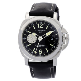 Pre-owned Pre-owned Panerai Luminor GMT GMT Automatic Chronometer Black Dial Mens Watch pam00088