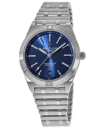 Women's Breitling Chronomat Automatic 36 Blue Dial Stainless Steel Watch Model A10380101C1A1 (blue, arb11227)