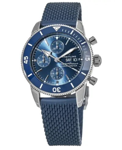 A13313161C1S1 Breitling Superocean Heritage Chronograph 44 Blue Dial Rubber Strap Men's Watch (blue, arb11237)