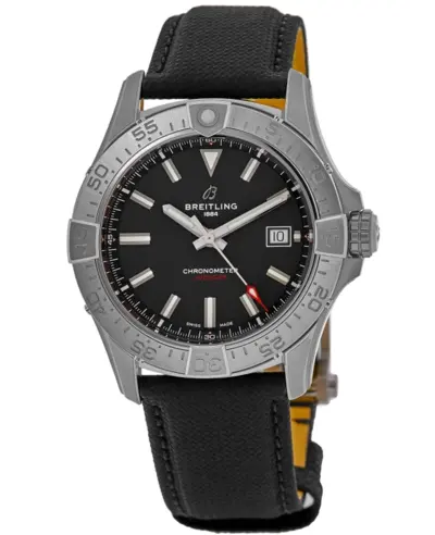 Breitling Avenger Automatic 42 Black Dial Leather Strap Men's Watch, Model: A17328101B1X1 (black, arb11262)