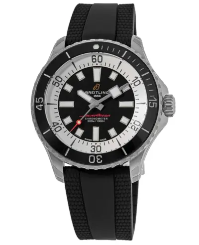 Breitling Superocean Automatic 44 - Black Dial Rubber Strap Men's Watch Model A17376211B1S1 (black, arb11277)