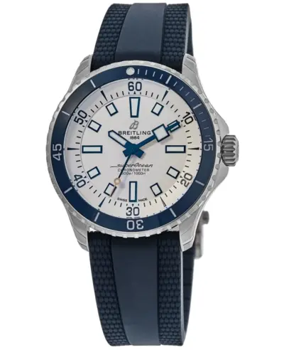 Breitling Superocean Automatic 42 Silver Dial Rubber Strap Men's Watch A17375E71G1S1 (arb11285)
