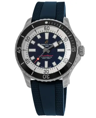Men's Breitling Superocean Automatic 44 Blue Dial Rubber Strap - Model A17376211C1S1 (blue, arb11289)
