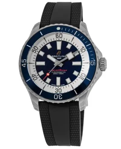 Breitling Superocean Automatic 46 Blue Dial Black Rubber Strap Men's Watch Model A17378E71C1S2 (blue, arb11307)