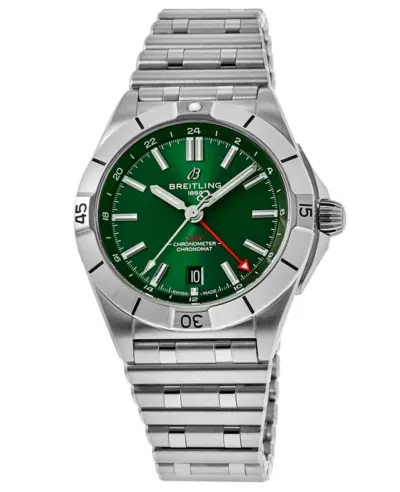 Breitling Chronomat Automatic GMT 40 Green Dial Steel Men's Watch Model A32398101L1A1 (green, arb11349)