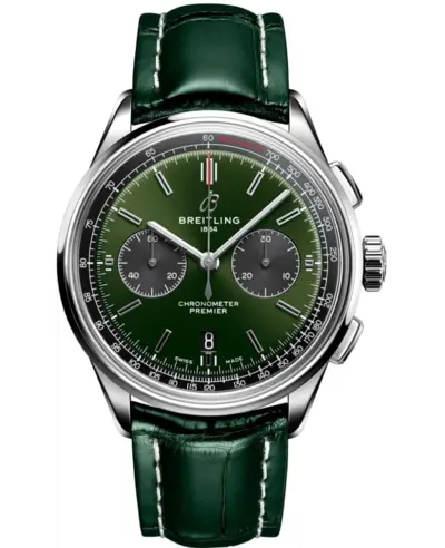 AB0118221L1P2 Breitling Premier B01 Chronograph 42 Green Dial Men's Watch (green, arb11370)