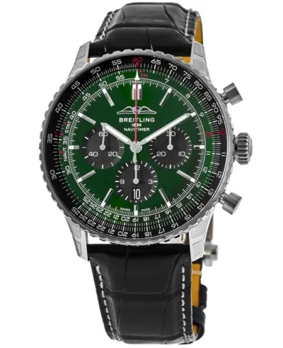 AB0137241L1P1 Breitling Navitimer B01 Chronograph 46mm Men's Automatic Watch - Green Dial (green, arb11401)