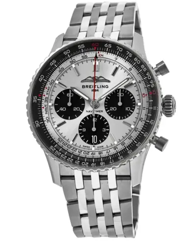 New Authentic Breitling Navitimer B01 Chronograph 43 Automatic Panda Dial Steel Men's Watch AB0138241G1A1 (arb11405)