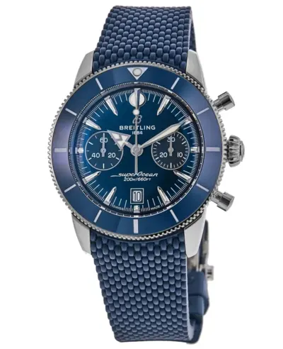 New Breitling Superocean Heritage B01 Chronograph 42mm Blue Dial Rubber Strap AB0156161C1S1 (blue, arb23777)