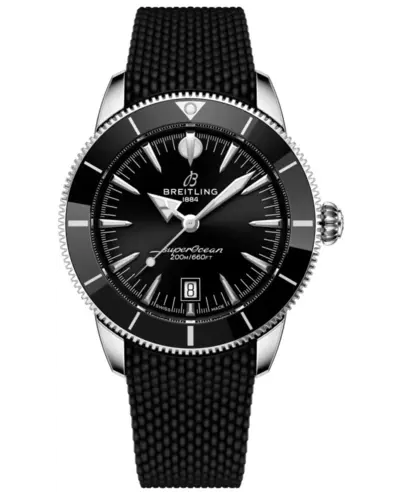 AB3112241B1S1 Breitling Superocean Heritage B31 Men's Watch, Black Dial Rubber Strap Automatic Movement (black, arb23843)