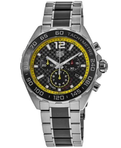 Tag Heuer Formula 1 Quartz Chronograph Black Dial Ceramic & Steel Men's Watch CAZ101AC.BA0843 (black, arb11516)