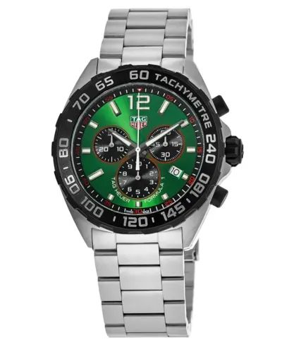 Tag Heuer Formula 1 Chronograph Quartz Green Dial Stainless Steel Men's Watch CAZ101AP.BA0842 (green, arb11528)
