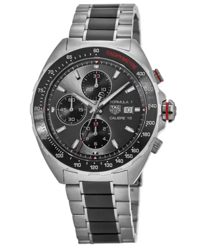 Tag Heuer Formula 1 Automatic Chronograph Grey Dial Ceramic & Steel Men's Watch CAZ2012.BA0970 (arb11539)