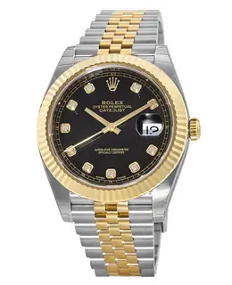 Rolex Datejust 41 Black Diamond Dial Jubilee Men's Watch m126333-0006