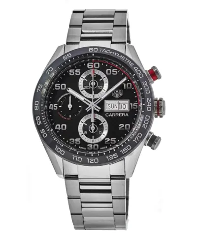 Tag Heuer Carrera Chronograph Day-Date Automatic Black Dial Steel Men's Watch CBN2A1AA.BA0643 (black, arb11576)