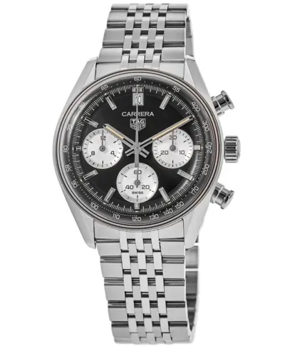 Brand New Authentic Tag Heuer Carrera Chronograph CBS2210.BA0048 Automatic Black Dial Stainless Steel Men's Watch (black, arb25159)