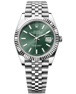 Rolex Datejust 41 Steel & White Gold Automatic Green Dial White Gold Bezel Steel Men's Watch m126334-0028
