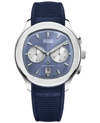 Piaget Polo Chronograph Automatic Blue Dial Rubber Strap Men's Watch Model G0A48024 (blue, arb11745)