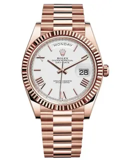 Rolex Day-Date 40 18K Everose Gold White Dial Men's Watch m228235-0032