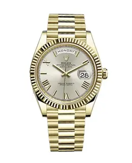 Rolex Day-Date 40 18K Yellow Gold Silver Roman Dial Men's Watch m228238-0002
