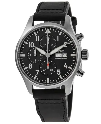 IWC Pilot's Chronograph Model IW378001, Black Dial, Stainless Steel Case and Strap (black, arb11849)