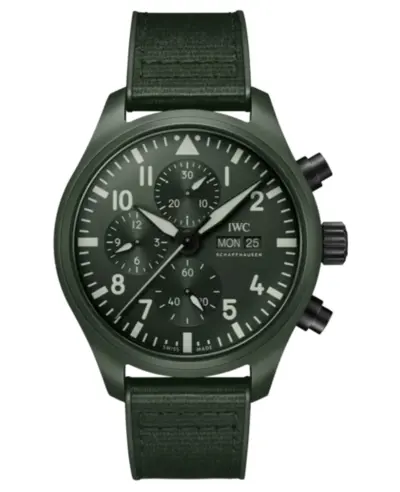 IWC Pilot's Chronograph Top Gun Woodland Automatic Green Dial Rubber Strap Men's Watch IW389106 (green, arb11868)