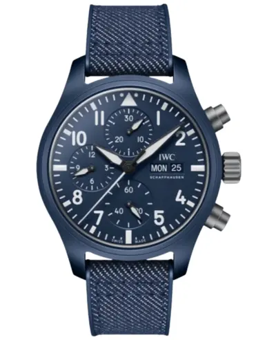 IWC Pilot's Top Gun Oceana Automatic Chronograph Blue Dial Rubber Strap Men's Watch Model IW389404 (blue, arb11871)