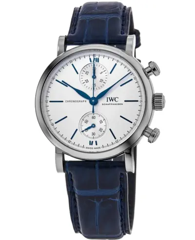 IWC Portofino Chronograph Silver Dial Leather Strap Men's Watch IW391407 (arb11888)