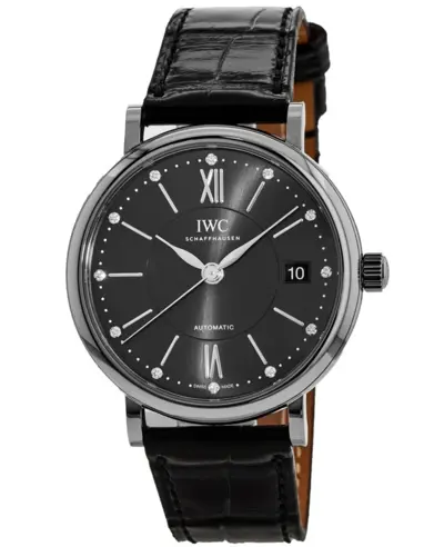 IWC Portofino Automatic Grey Diamond Dial Midsize Women's Watch IW458102 (arb11894)