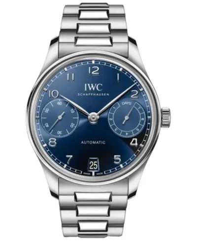 IWC Portugieser Automatic 7 Day Power Reserve Blue Dial Steel Men's Watch IW501704 (blue, arb11919)