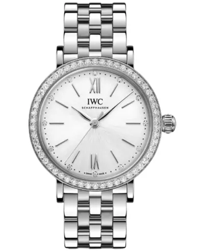 IWC Portofino Model IW657601 - Silver Dial, Diamond Bezel, Steel Case and Bracelet (arb11936)