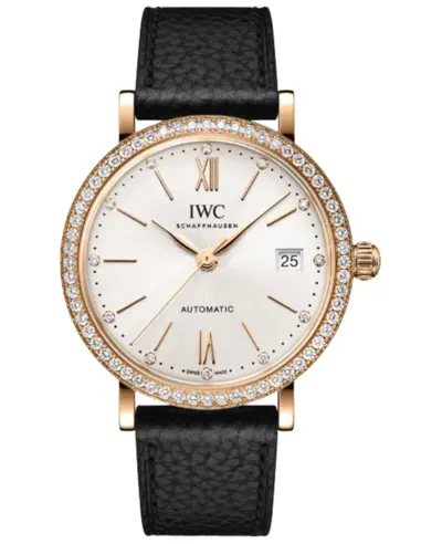 IWC Portofino Automatic 37 Silver Dial Rose Gold Diamond Bezel IW658603 (arb11939)