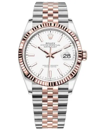 Rolex Datejust 36 - White Dial Everose Gold & Steel Women's Watch Model: M126231-0017 (white, arb12034)