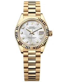 Rolex Lady-Datejust 28 Automatic Mother of Pearl Diamond Dial 18K Yellow Gold Women's Watch m279178-0025